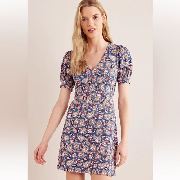 NWT Boden Cotton Puff Sleeve Dress - Picture 2 of 16